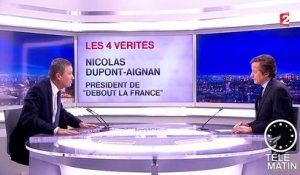 Les 4 vérités. Nicolas Dupont-Aignan : "On ne peut pas vivre sans frontières"