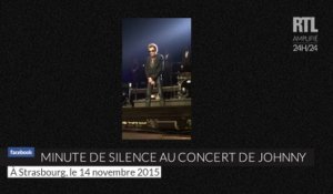 Johnny Hallyday réclame une minute de silence lors de son concert à Strasbourg en hommage aux victimes des attentats de Paris