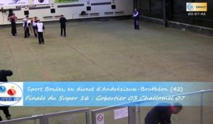 Mène 5, finale du Super 16 Masculin, Challamel contre Gobertier, Sport Boules, Andrézieux-Bouthéon 2015