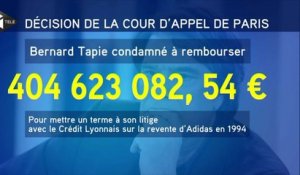 Bernard Tapie condamné à restituer les 285 millions d'euros pas encore remboursés