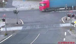 Collision entre un train et un camion à un passage à niveau