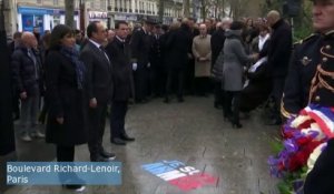 Hollande rend hommage aux victimes des attentats de janvier 2015