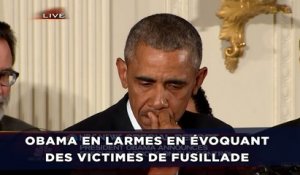 Barack Obama en larmes en évoquant des victimes de fusillade