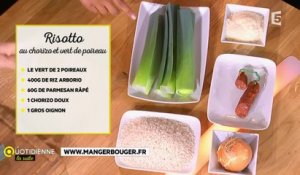 La recette du jour : risotto de vert de poireau et chorizo