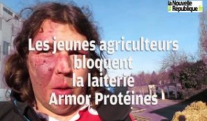 VIDEO.Les jeunes agriculteurs bloquent Armor Protéines