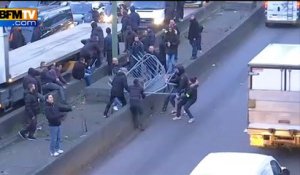 Grève des taxis: des barrières installées pour bloquer le trafic porte Maillot