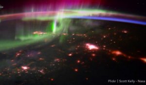 Des aurores boréales vues depuis l'espace