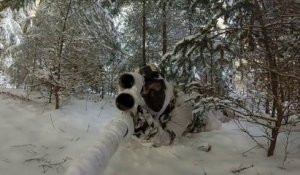 Partie d'Airsoft impressionnante :  duo de snipers grandiose dans une forêt enneigée