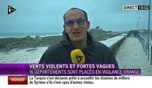 Météo France place 16 départements en alerte orange pour vents violents et/ou vagues-submersion