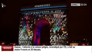Découvrez le logo des JO de 2024 à Paris qui est apparu hier soir à 20h24 sur l’Arc de Triomphe à Paris