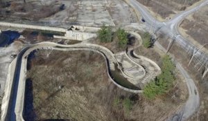 Vue aérienne d'un parc d'attraction abandonné : Geauga Lake Park - Ohio
