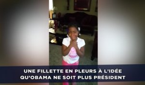 Une fillette en pleurs à l’idée qu’Obama ne soit plus président, il lui répond