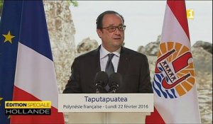 FRANCOIS HOLLANDE EN POLYNESIE - Le discours intégral du Président de la République en direct du marae Tapuatpuatea