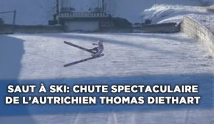 Saut à ski: Chute spectaculaire de l'autrichien Thomas Diethart