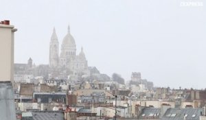 Premières chutes de neige de l'année sur les toits de Paris