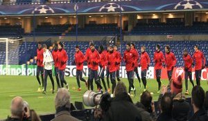 L'entrainement du PSG à Stamford Bridge