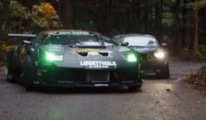 Insane drift race between Mustang and Lamborghini