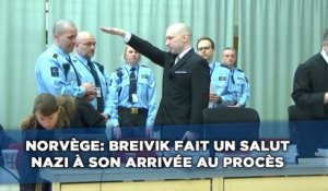 Breivik fait un salut nazi à son arrivée au procès contre l'Etat norvégien