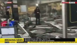 L'intérieur de l'aéroport de Bruxelles après deux explosions
