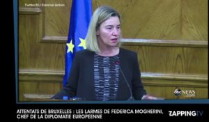 Attentats de Bruxelles : Les larmes de Federica Mogherini, chef de la diplomatie européenne (vidéo)