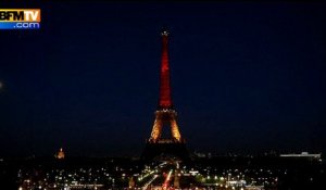 La tour Eiffel prend les couleurs du drapeau belge en solidarité avec Bruxelles