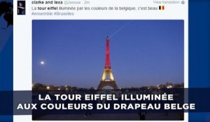 La Tour Eiffel illuminée aux couleurs du drapeau belge