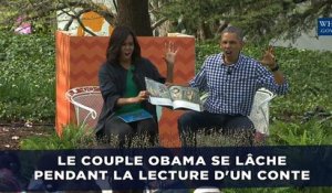 Le couple Obama se lâche pendant la lecture d'un conte