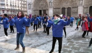 La flash mob des volontaires du service civique option tourisme à Paris