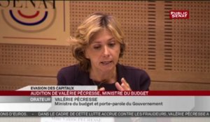 Valérie Pécresse, ex-ministre du Budget, auditionnée en avril 2012 par la commission d'enquête du Sénat sur l'évasion fiscale