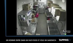 Un voleur entre dans un fast-food et vole un sandwich ! (Vidéo)