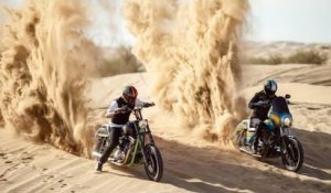 Best riders perform massive jumps on sand dunes