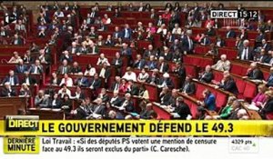 Loi travail: Le Conseil des ministres a autorisé Manuel Valls à recourir à l'article 49.3