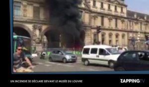 Un incendie se déclare devant le musée du Louvre (Vidéo)