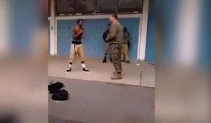Un gansta veut se battre avec un soldat américain