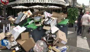 Une montagne de poubelles devant le café de Flore