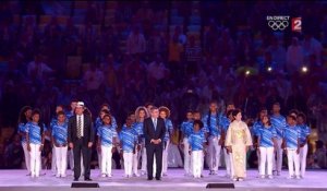 Cérémonie de clôture : Hymne japonais pour le passage de relais des Jeux