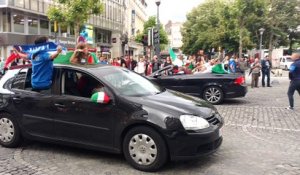 Les Italiens fêtent la victoire dans le centre-ville de Liège!