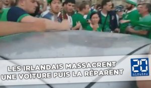 Euro 2016: Les supporters Irlandais massacrent une voiture puis la réparent