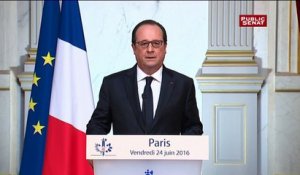 Brexit : Discours de François Hollande sur le choix de la Grande Bretagne