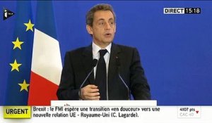EN DIRECT - Brexit: Nicolas Sarkozy demande un "nouveau traité" européen