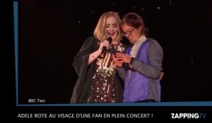 Adele rote au visage d’une fan en plein concert ! (VIDEO)