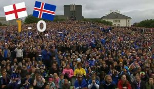 Réaction de miliers de fans Islandais pendant le match contre l'angleterre à Reykjavik - Euro 2016