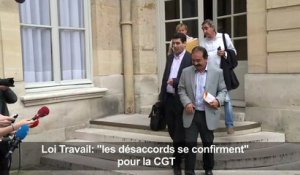 Loi Travail: "les désaccords se confirment" pour la CGT