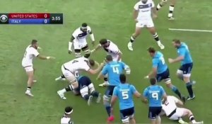Double KO en plein match de rugby pendant le match Italie - Etats Unis