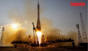 Espace: trois nouveaux astronautes rejoignent l'ISS à bord de Soyouz