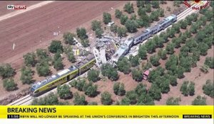 Collision frontale entre deux trains dans le sud de l'Italie