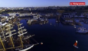 Brest 2016.  Le départ de la flotte filmé par un drone