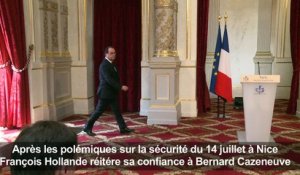 Hollande: Bernard Cazeneuve "a toute ma confiance"