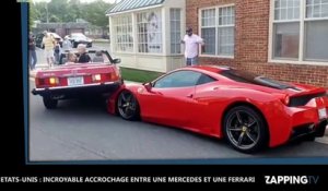 Etats-Unis : Une femme veut garer sa Mercedes et emboutit une Ferrari (Vidéo)