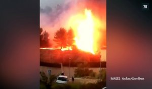 Bouches-du-Rhône : images des flammes approchent des habitations